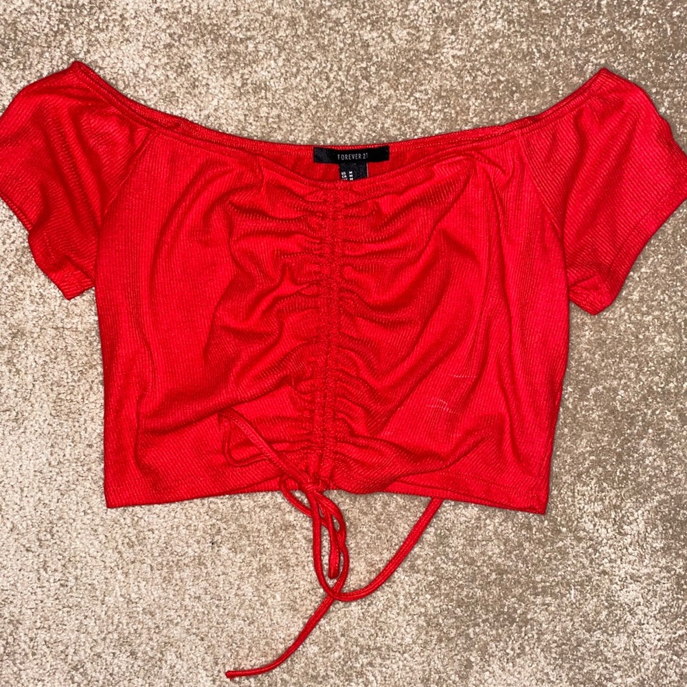 Red crop top